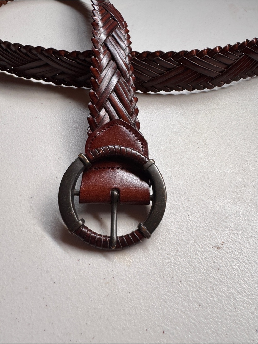 Braided Leather Women's Belt - Brown S/M - Picture 4 of 5